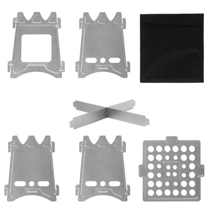 Compact Titanium Pocket BBQ Grill with Foldable and Adjustable Design for Outdoor Cooking