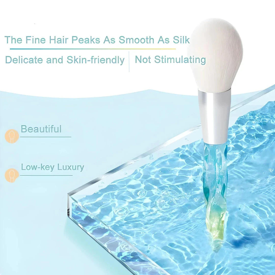 Elegant Crystal Handle Powder Makeup Brush with Prism Design for Flawless Makeup Application
