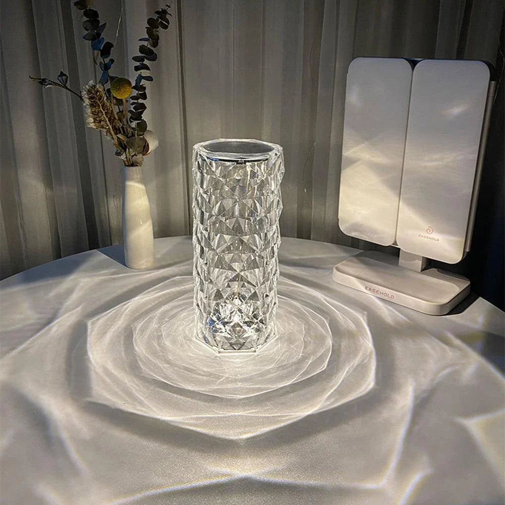 Elegant crystal-inspired table lamp with 16 colour modes, perfect for bedrooms, living rooms, and more