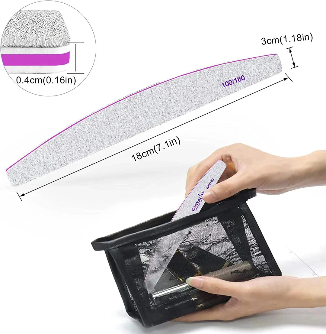 Dual-Sided Emery Board Nail Files for Salon-Quality Nails at Home or On-the-Go