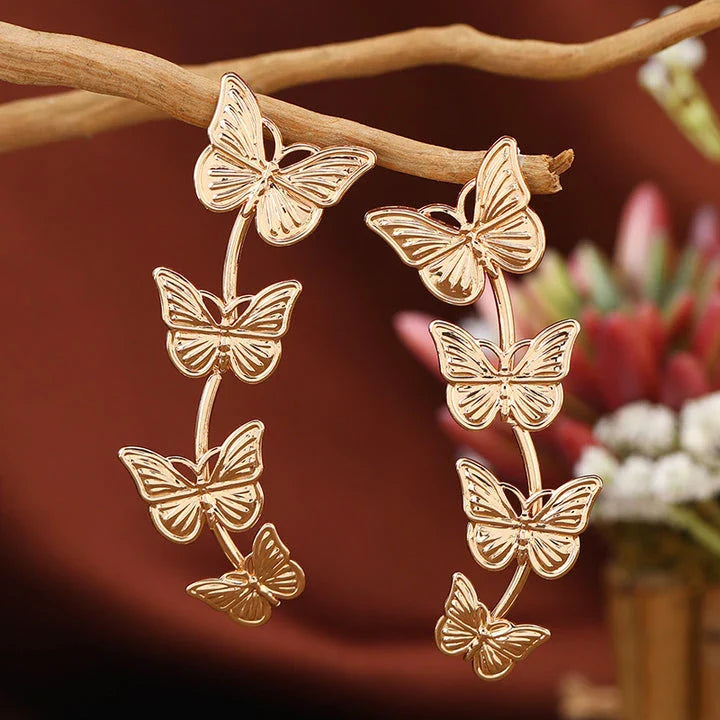 Bohemian vintage butterfly drop earrings made of premium zinc alloy for a captivating and durable look