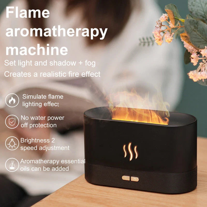 Premium Flame Humidifier with Aromatic Mist and Mesmerising Lighting Effect