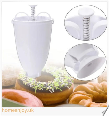 Delightful Donut Maker with batter dispenser, creating perfect donut shapes in hot oil