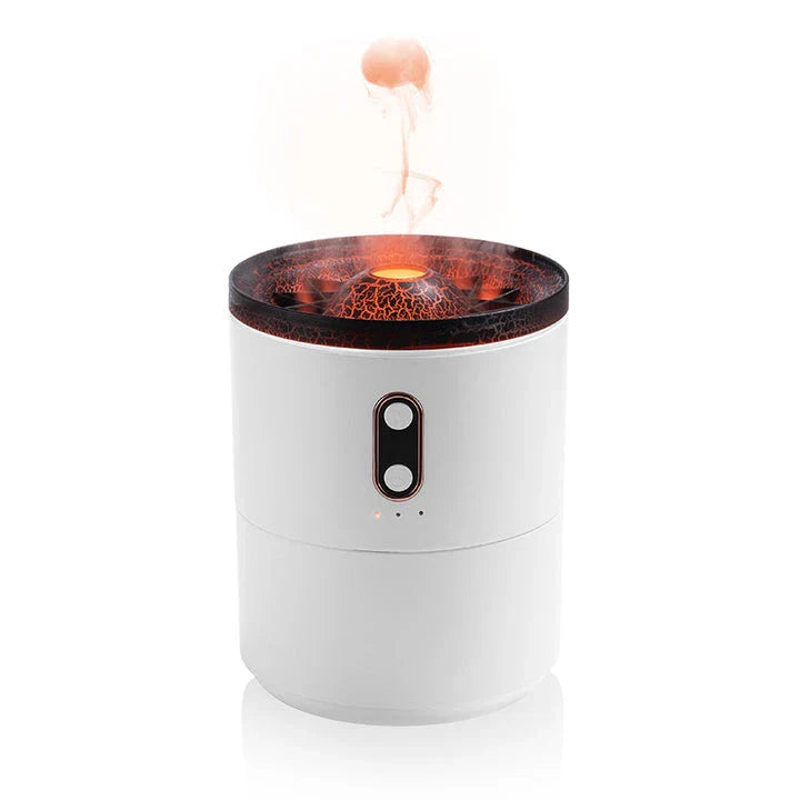 Elegant blue flame electric air humidifier with aromatherapy diffuser and soothing ambient lighting