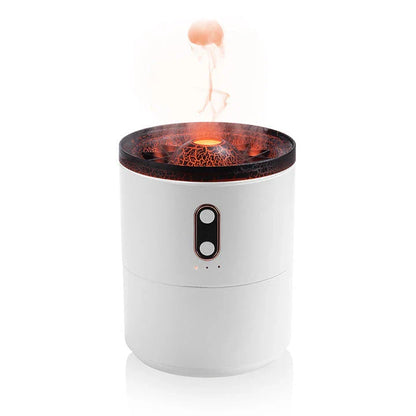 Elegant blue flame electric air humidifier with aromatherapy diffuser and soothing ambient lighting