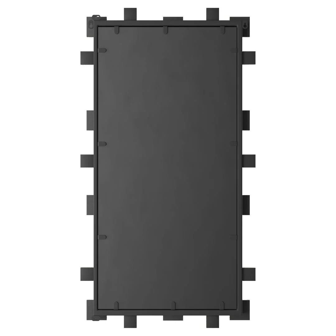 Elegant industrial vintage rectangular wall mirror with ornate frame and reflective surface