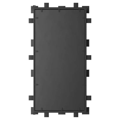 Elegant industrial vintage rectangular wall mirror with ornate frame and reflective surface