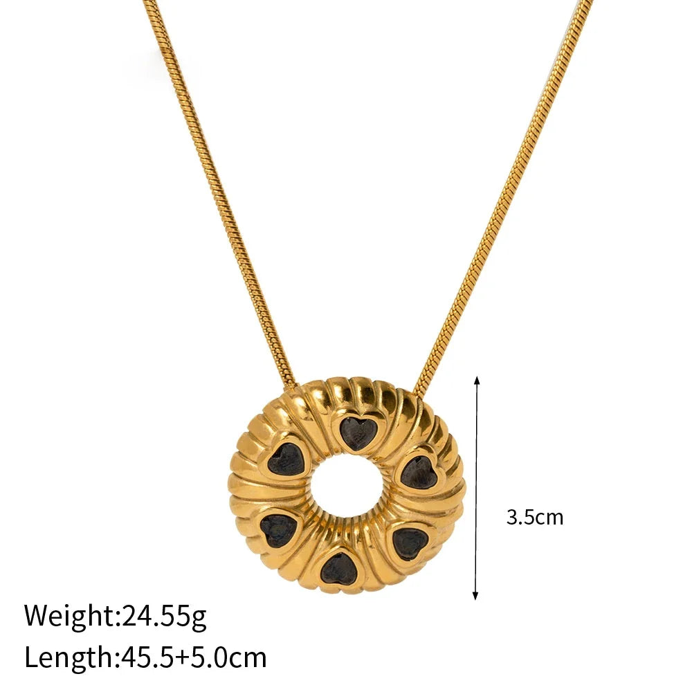 Elegant 18K gold plated minimalist jewellery set with O-shaped earrings and necklace, crafted from durable stainless steel for timeless style.