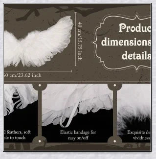 Captivating 3D Angel & Devil Wings in angelic white and devilish black colours, perfect for Halloween, masquerade, and costume parties