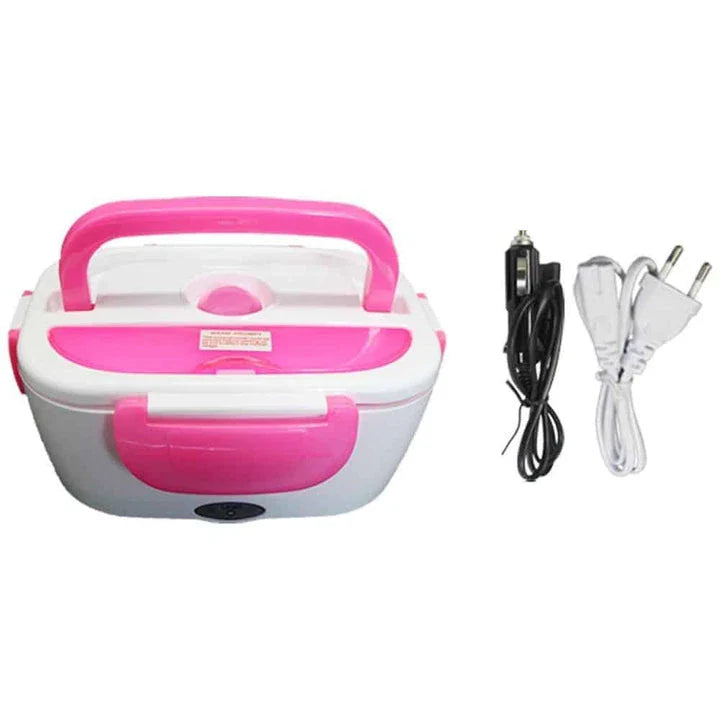 Portable Electric Heating Lunch Box with 1.2-litre capacity, 40-watt heating, and durable plastic construction for hot, freshly prepared meals on the go.