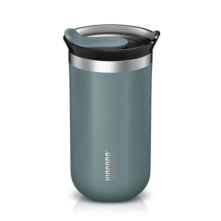 Premium insulated stainless steel travel mug in various vibrant colours, designed for keeping hot and cold drinks at the perfect temperature for on-the-go British lifestyles.