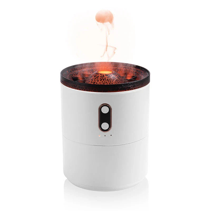 Elegant blue flame electric air humidifier with aromatherapy diffuser and soothing ambient lighting