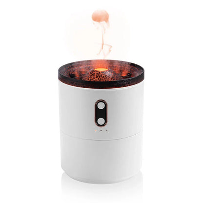 Elegant blue flame electric air humidifier with aromatherapy diffuser and soothing ambient lighting