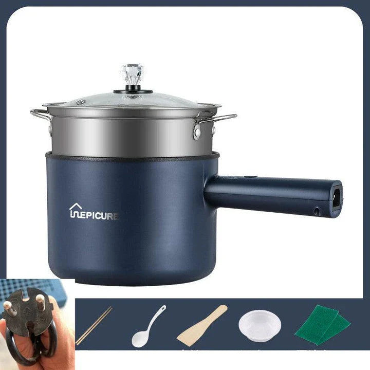 Emerald Green or Sapphire Blue Multi-Function Electric Cooker with Steaming Grid and Intuitive Controls