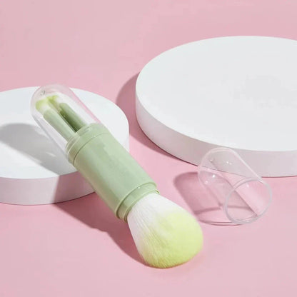 Trendha 4-in-1 Portable Makeup Brush Set with telescopic handles and soft, high-quality bristles