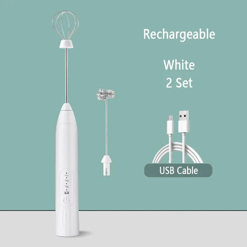 Premium handheld electric milk frother with high-speed rotation, rechargeable power, and ergonomic design for creating silky-smooth, café-quality froth.