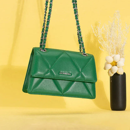 Premium PU leather shoulder bag with a chic diamond pattern, perfect for everyday elegance and versatility.