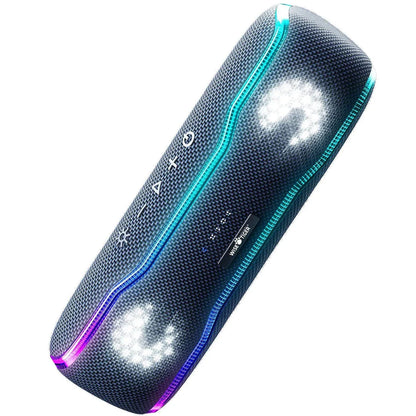 Outdoor Bluetooth Speaker with 25W Stereo Sound, Colour-Changing Lights, and Waterproof Design
