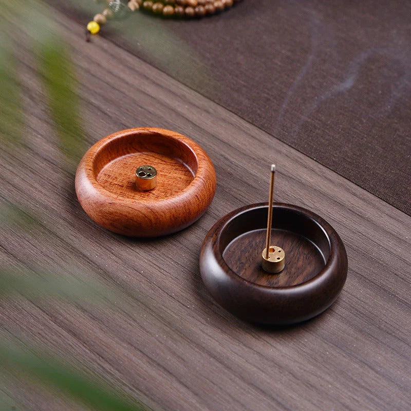 Elegant black sandalwood incense holder with multiple caliber burners for different sized incense sticks