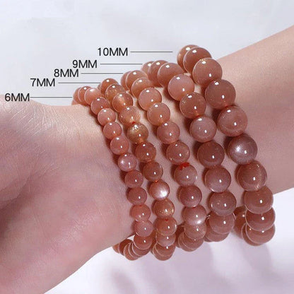 Elegant Natural Orange Moonstone Bracelet - Exquisite UK Accessory with Captivating Glow and Premium Crystal Design