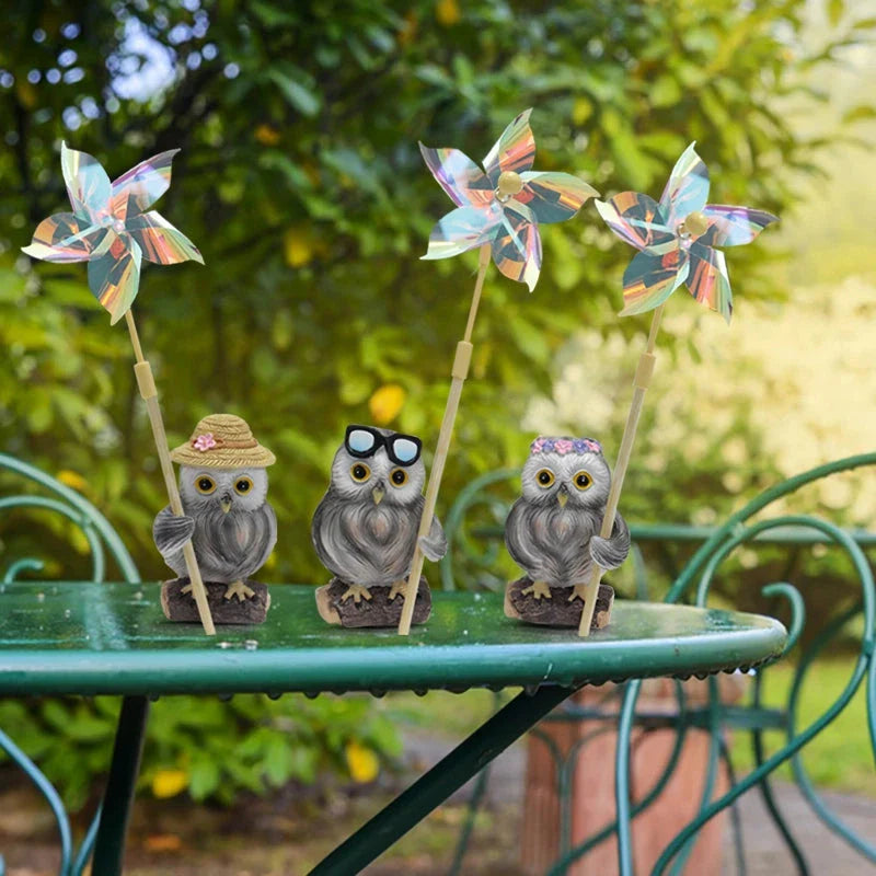Charming owl resin craft decorations for outdoor garden, courtyard, and indoor display