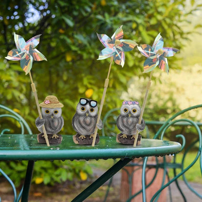 Charming owl resin craft decorations for outdoor garden, courtyard, and indoor display