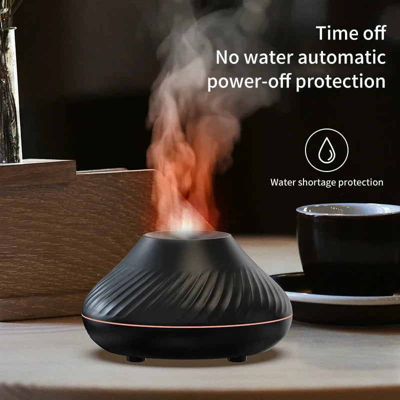 Elegant Flame Effect Aromatherapy Humidifier with Colour-Changing Lighting, a premium British-made product that enhances air quality and ambiance.
