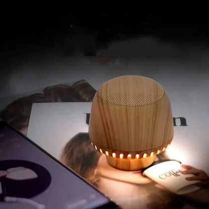 Compact wireless Bluetooth speaker with mushroom-inspired bionic design and night light function