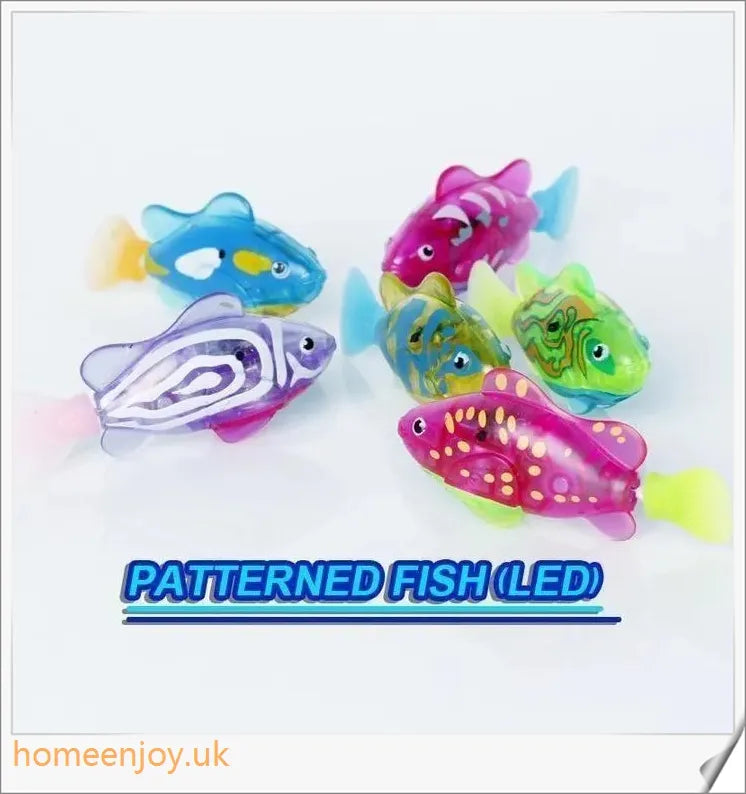 Electric robotic fish swimming in a fishbowl, mimicking the natural movements of a real fish