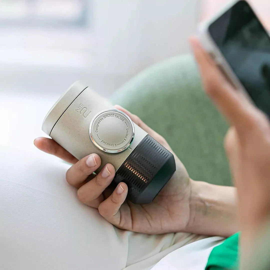 Portable Espresso Maker NS2, a compact and eco-friendly device that allows you to enjoy rich, creamy espresso anywhere.