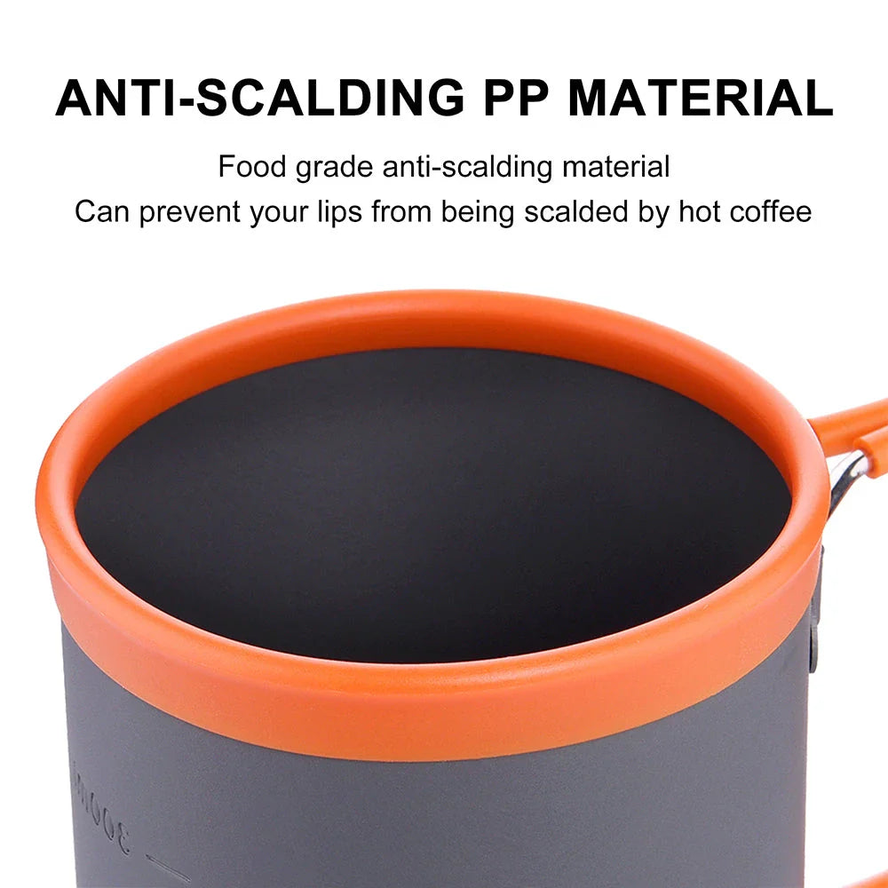Aluminium camping mug with sleek, minimalist design for outdoor adventures