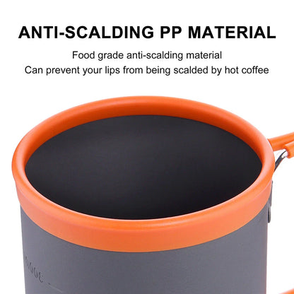 Aluminium camping mug with sleek, minimalist design for outdoor adventures