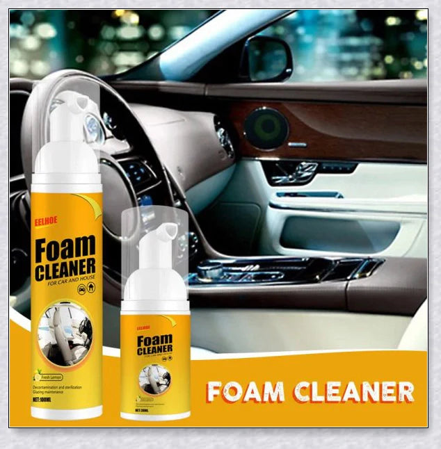 Powerful multifunctional foam cleaner for car interiors, effectively removing dirt, grime and stains from upholstery, carpets and dashboard.