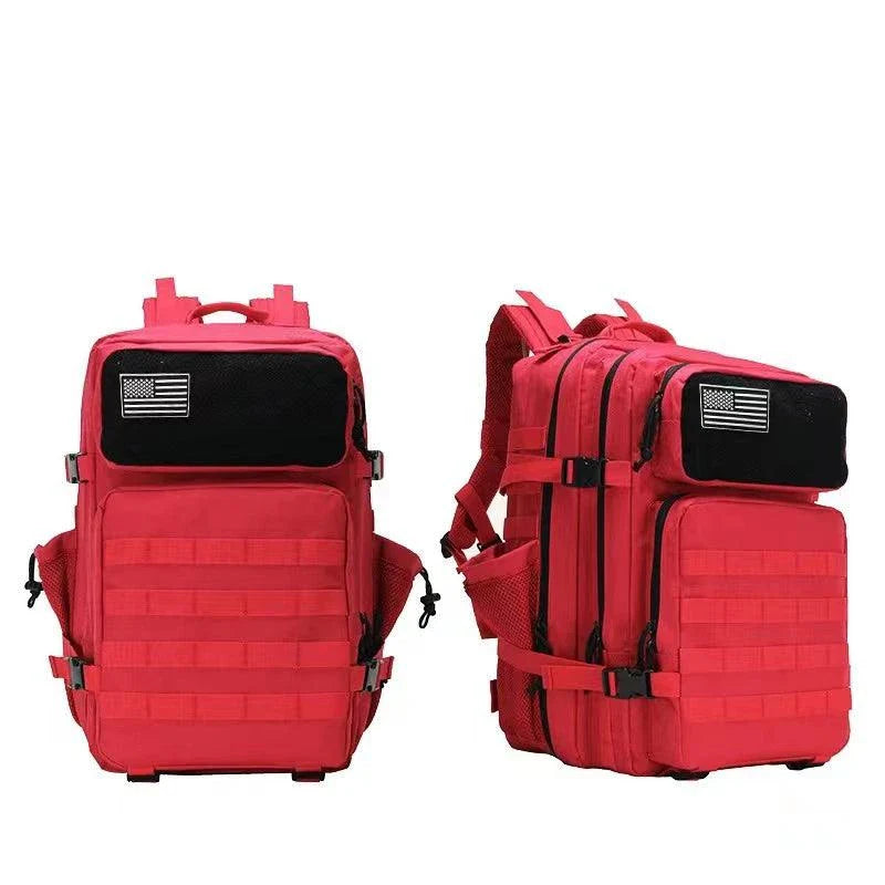 Oxford fabric waterproof backpack with large 45-litre capacity, multiple pockets, and comfortable padded straps for daily use and outdoor adventures