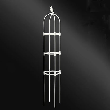 Adjustable 2/3-Tier Garden Trellis in white, designed to support climbing plants and flowers in a home garden