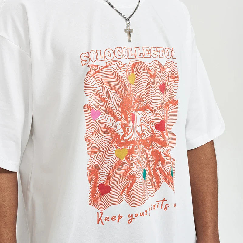 Premium short-sleeved cotton t-shirt for men with vibrant digital printing, available in a range of sizes and colours