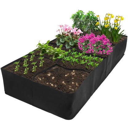 Modular felt raised garden beds with adjustable grid system for customisable gardening layouts