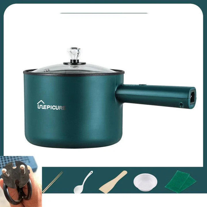 Emerald Green or Sapphire Blue Multi-Function Electric Cooker with Steaming Grid and Intuitive Controls