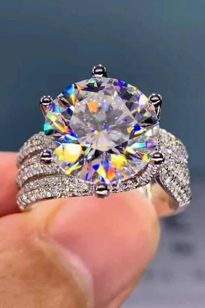 Homeenjoy UK Enchanting 3 Carat Moissanite Three-Layer Silver Ring