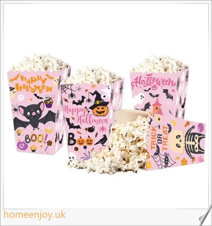 Creepop Halloween Popcorn Boxes with spooky designs, perfect for holding treats and creating a haunting atmosphere at your party