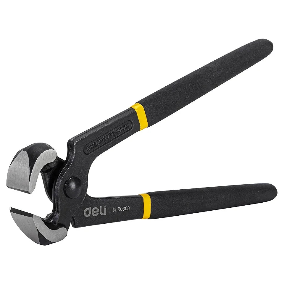 8-Inch Professional Carpenter Pliers made from high-quality carbon steel for precise tile cutting, wire crimping, and cutting tasks