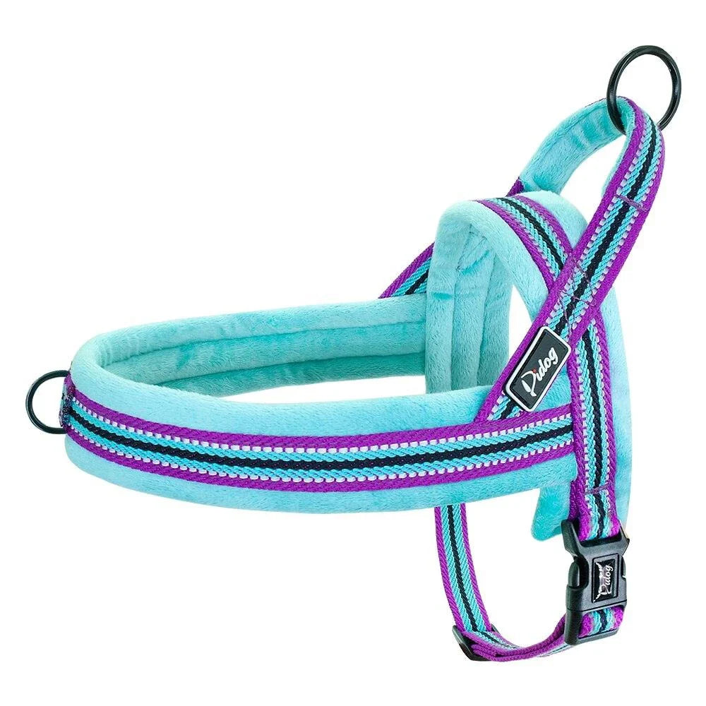 Adjustable Reflective Dog Harness with premium nylon and padded flannel construction for enhanced safety and visibility