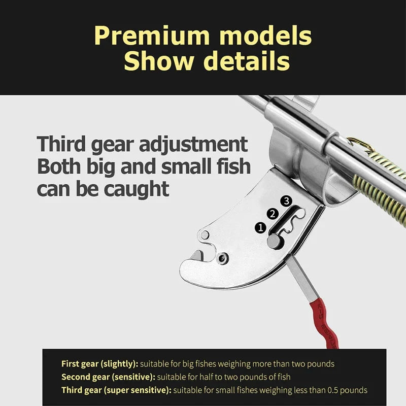 Premium stainless steel sea fishing rod holder with automatic lifter feature for securing and raising fishing rods