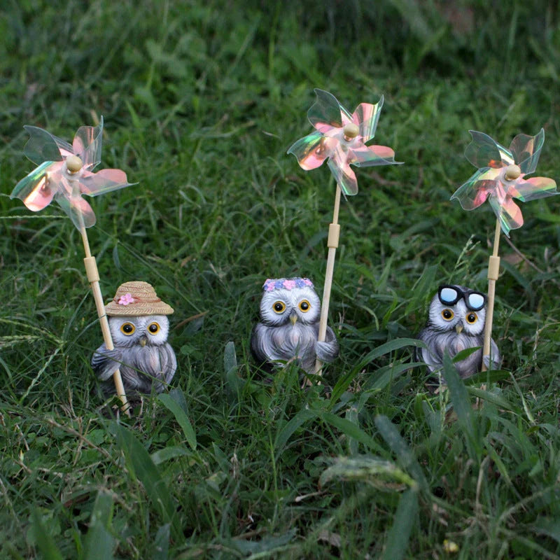 Charming owl resin craft decorations for outdoor garden, courtyard, and indoor display
