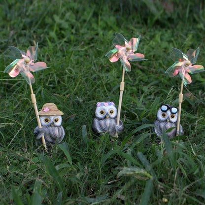Charming owl resin craft decorations for outdoor garden, courtyard, and indoor display
