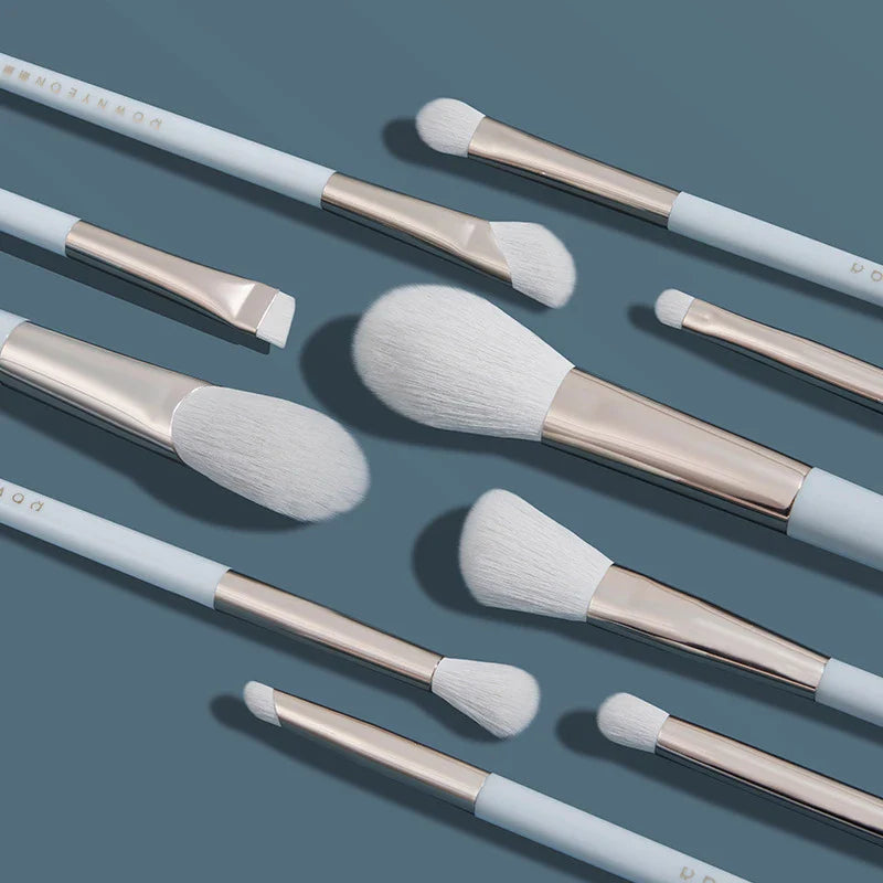 Deluxe 10-Piece Portable Makeup Brush Set with Premium Synthetic Fibres for Flawless, Radiant Makeup Application