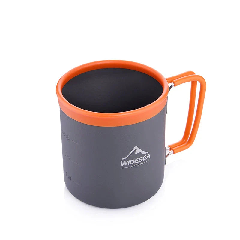 Aluminium camping mug with sleek, minimalist design for outdoor adventures
