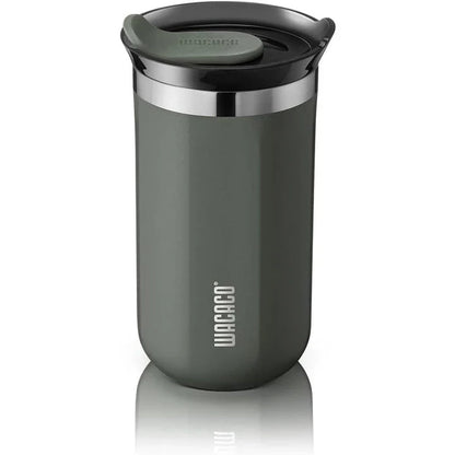 Premium insulated stainless steel travel mug in various vibrant colours, designed for keeping hot and cold drinks at the perfect temperature for on-the-go British lifestyles.