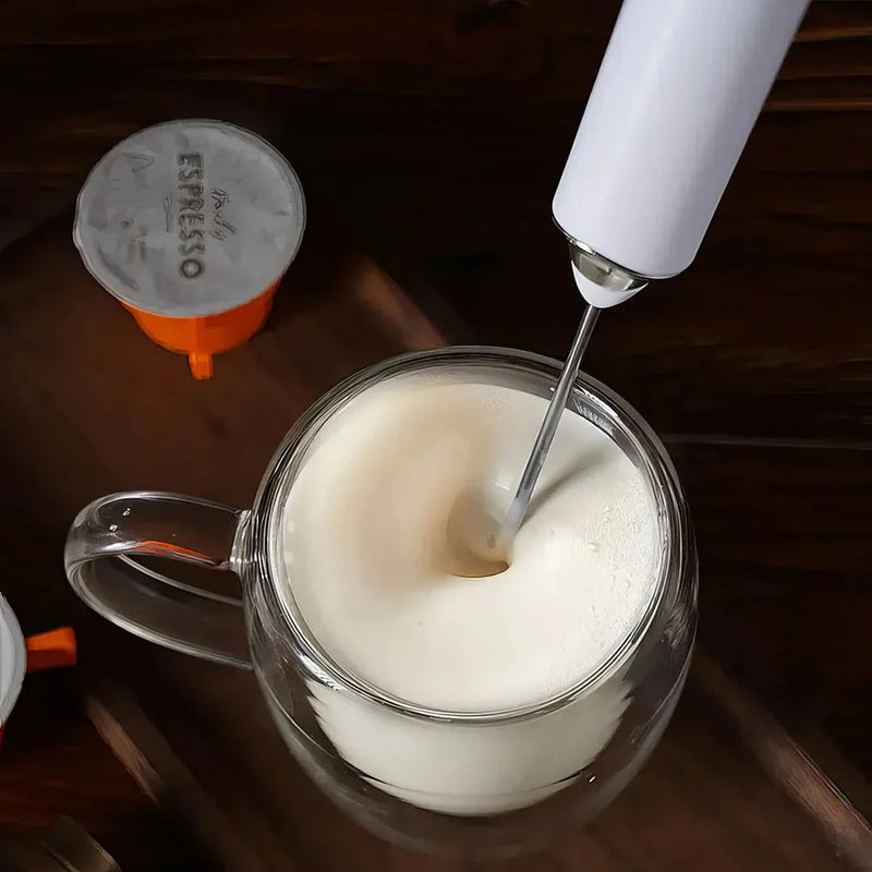 Homeenjoy uk Premium Handheld Electric Milk Frother for Silky-Smooth Foam