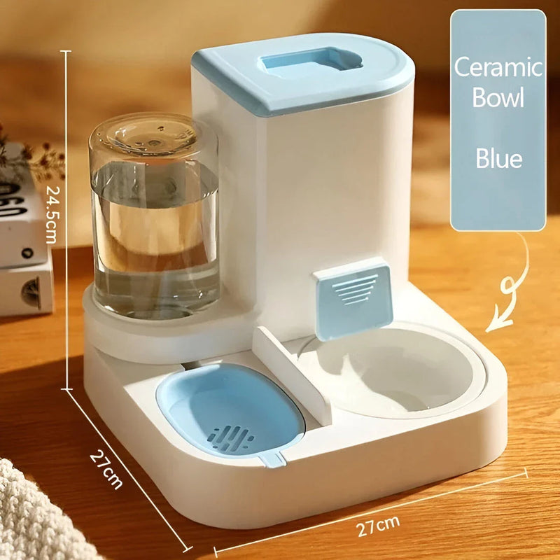 Homeenjoy UK Automatic Cat Water Feeder & Food Dispenser with Large Capacity and Easy-Clean Design